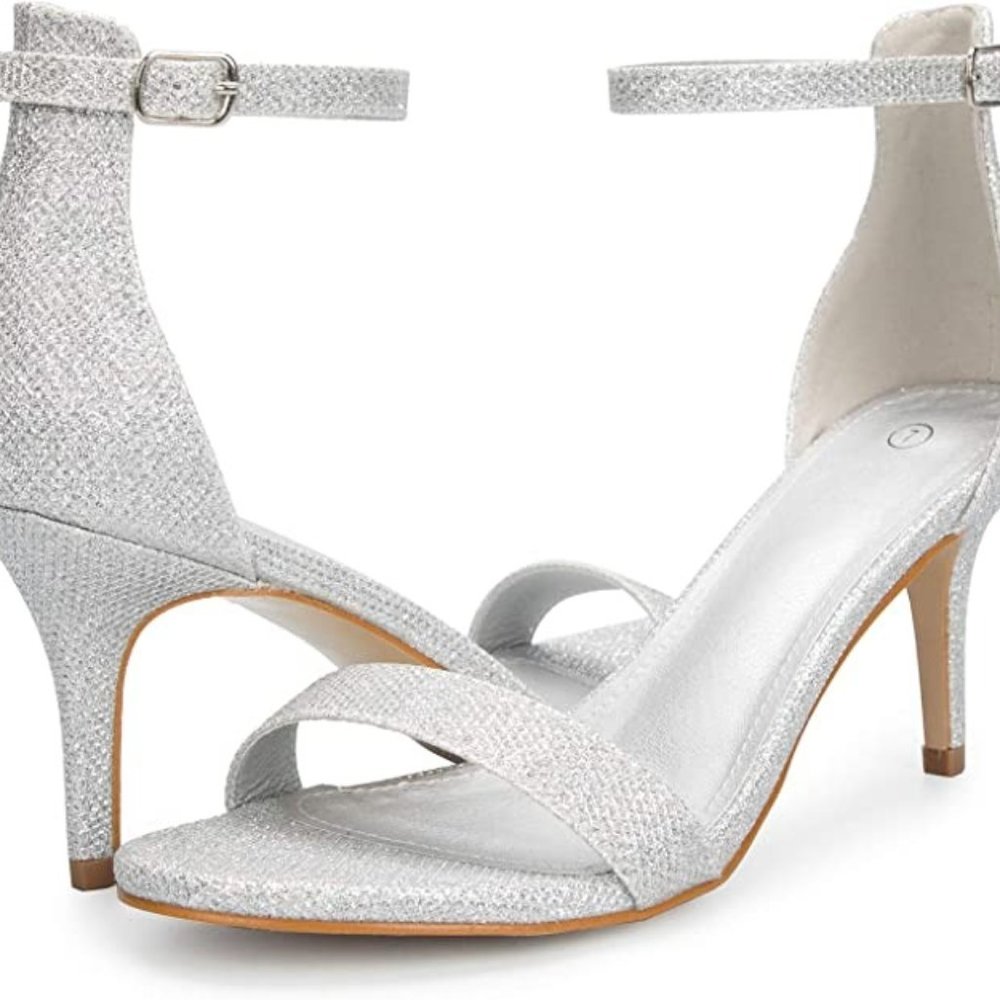 mysoft Women's Stilettos Pump Heel Sandals Ankle Strap Open Toe